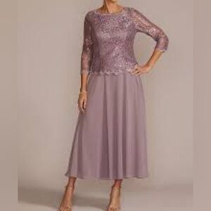 Alex Evenings Purple Long Sleeve Dress Size 16W